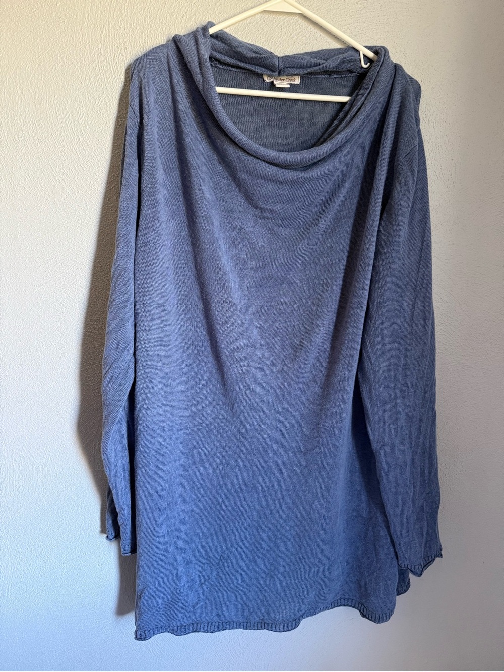 Coldwater Creek Slate Blue Cowl Neck Tunic Sweater